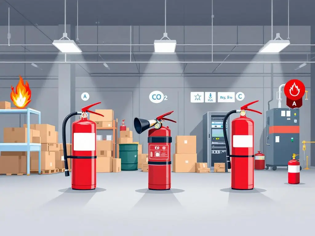 Les différents types d'extincteur : extincteur à eau, à poudre, extincteur CO2